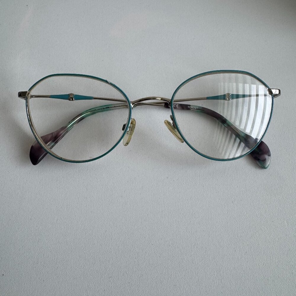 TOUS Teal Aviator Eyeglasses Frames Vintage Style